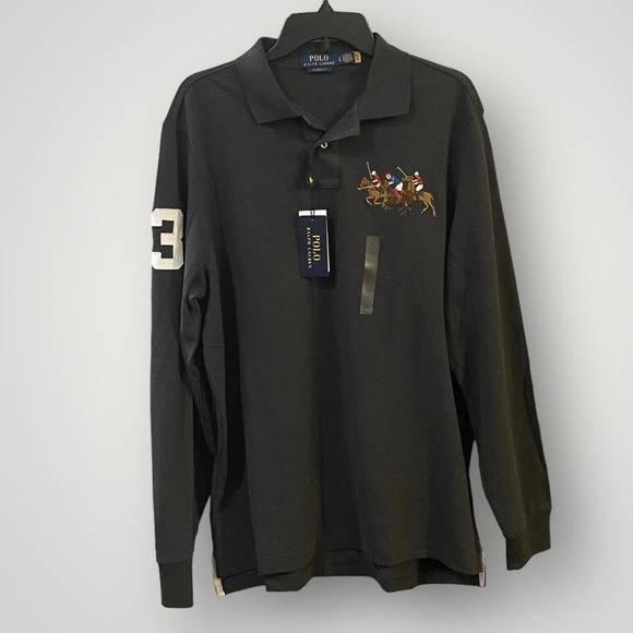 Polo Ralph Lauren Custom Slim Fit Triple-Pony Polo Shirt Large - Picture 2 of 5